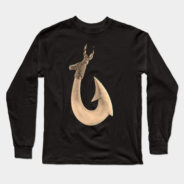 Hawaiian fish hook t-shirt designs Long Sleeve T-Shirt by Coreoceanart